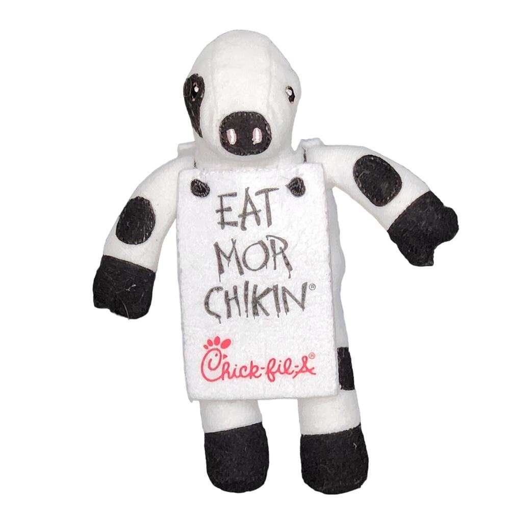 CHICK-FIL-A Small Cow Plush w Billboard EAT MOR-CHIKIN on‎ Front & Back 2013